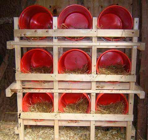 Caja de nido con baldes de plastico