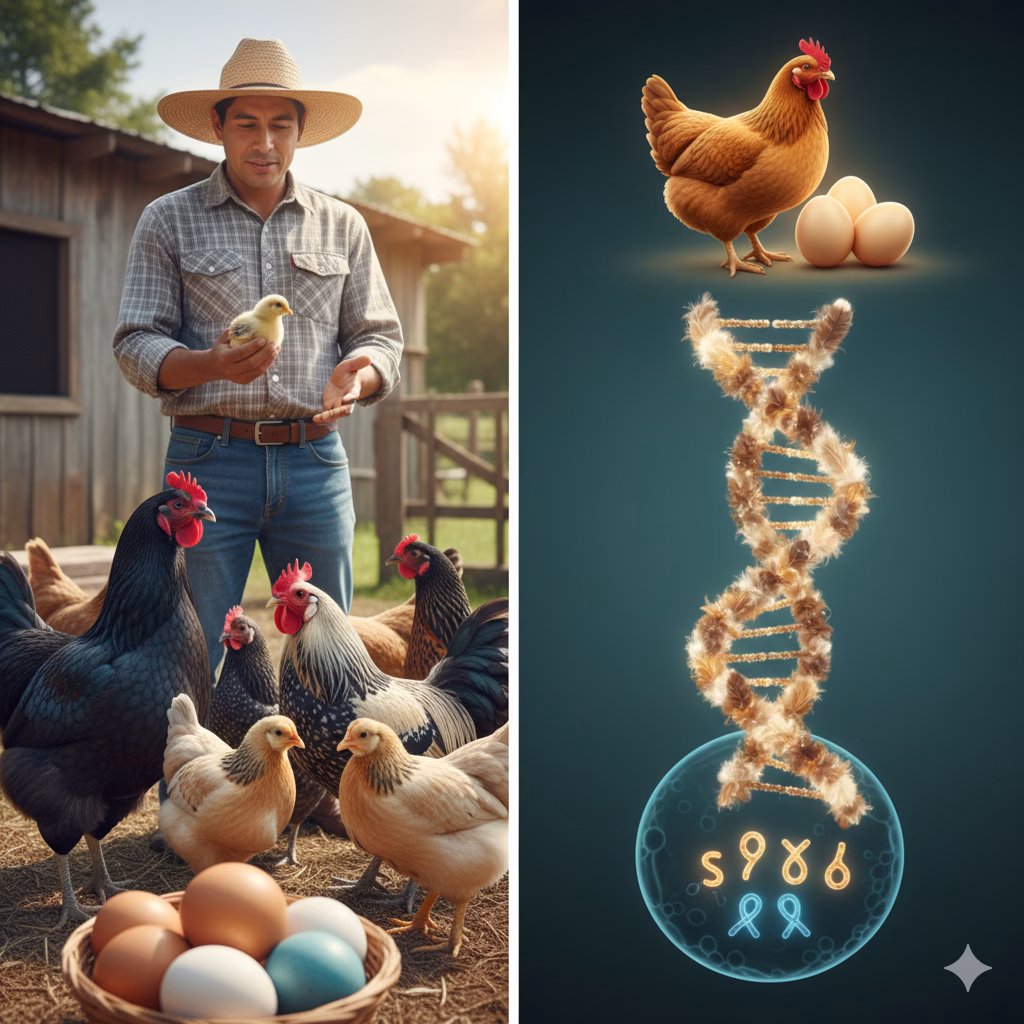 Cruces de gallinas: Explicación genética