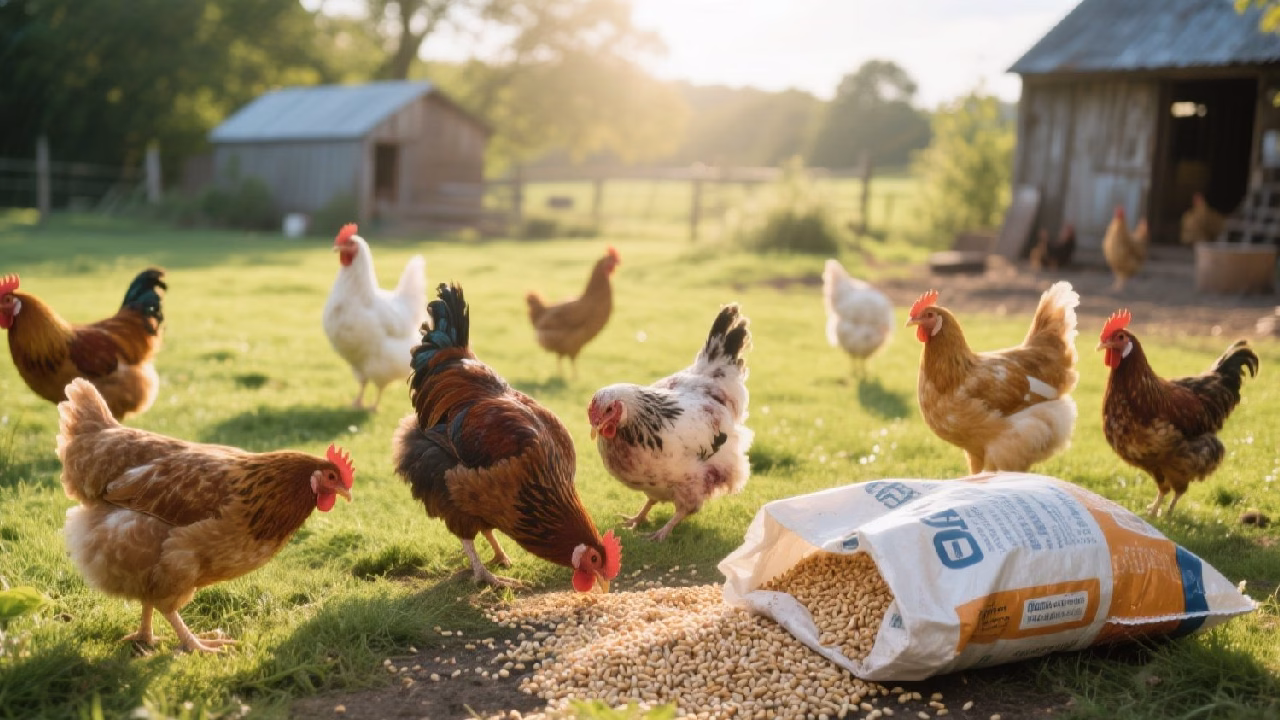 Las gallinas botaron todo el pienso y ya no que queda comida